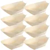 Bowls 120 Pcs Disposable Ship Shape Wood Chip Bowl Serving Trays Pine Sushi Container