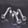 10pcs Curved Glass Oil Burner Pipe Smoking Pipes 10mm 14mm 18mm Male Female for Rig Water Bubbler Bong Adapter Tobacco Nail Bent Shape Design Banger Oil Nails