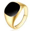 Schwarze Ringe für Männer Vintage Gold versilbert Fingerring klassische Verlobung Hochzeit Luxus Schmuck Geschenk männlichen Ring