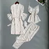 Pijamas de calçados de sono feminino 3pcs