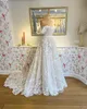 Bohemian A Line Chiffon Dresses New Lace Applique Off Shoulder Boho Sweep Train Bridal Gowns Cap Sleeve Elegant Embroidery Country Beach Wedding Dress 403