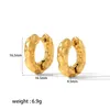 Hoop Earrings 18K Gold-Plated Stainless Steel Trendy Vintage Gold Color Geometric Irregular Hammered For Women