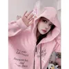 Sweats à capuche pour femmes 2000s Kawaii Zip Up Sweat à capuche Femmes Vêtements mignons Y2K Tops Oreilles en peluche drôle Kpop Femme Streetwear Manteau d'hiver Sweat-shirt EMO