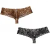 Underbyxor sexig leopard tryck bikini herrboxare shorts manliga underkläder män boxare modedesign smidig comfy