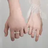 Cluster Ringe Trumium 999 Sterling Silber gefrostet Paar für Frauen Männer einfache Mode Liebhaber Ring edlen Schmuck Geschenk kostenlos