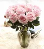 7pcllot wystrój róża sztuczne kwiaty jedwabne kwiaty kwiatowy lateks prawdziwy dotyk róży róży bukiet domowy projekt