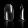 Falska naglar 600 st/väska Clear Oval Tip Press på 3D No C Curve Full täckning Akryl Nail (10 storlekar) DIY Artificial Manicure TD6