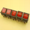 Free Shipping 50Pcs AC 250V/15A 125V/20A ON/OFF/ON 3 Position DPDT 6 Pins Red Lights Boat Rocker Switch Fbfuq