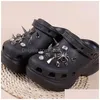 Schoenonderdelen Accessoires Charms Designer Punk Rivets Diy Decoratie Croc Jibz Clogs Luxury Rhinestone Childrens Gifts for Boys en G DHQCA