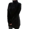 Pullover Frauen Europa und die Vereinigten Staaten Herbst und Winter Doppelrevers Vintage dicken Faden Twist Pullover Kleid