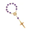 Bettelarmbänder Religiöse Ornamente Religion Katholisch Kommunion Tasse Geschenkzentrum Goldenes Kreuz Rosenkranz Armband Perle