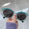 Luxury Designer Sunglasses Fashion Bling Bling Cat Eye Sun glasses Women Rhinestone Trim Eyeglasses Female UV400 Protection