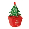 Papel de regalo 10/20 piezas Feliz Navidad caja de dulces bolsa 3D árbol con campanas papel contenedor de Navidad proveedor de fiesta