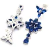 Orecchini doganici 39x15mm Pretty 6,8 g Creato Tanzanite blu Londra blu per la sposa 925 Solido sterling sterling Eyeing