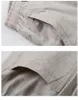 Мужские брюки льняное белье свободное хлопковое эластичное полоса тонкая работа винтажная винтажные ножки высокая талия травс -травс летняя одежда новинка 2023
