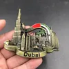 Obiekty dekoracyjne figurki Dubai ZEA Belgia Vienna Paste Lodówka Metalowa magnetyczna 3D Lodówka Magnesy Kolekcja Prezenty Dekoracja domu 230412