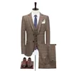 Heren Pakken Blazers Broek Vest Sets Lente Herfst Mode Casual Business Plaid 3 Delig Jasje Jas Broek S5XL 231110