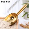 Ice Cream Tools 12PCS 98inch Stainless Steel Gold Scraper Dry Food Flour Candy Bin Spice Scoop Buffet Shovel Wedding Bar Kitchen 230412