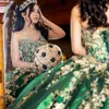 Blowly Green Princess Quinceanera Sukienka do sukni piłkowej z kryształów ramion cekiny złota aplikacje koronkowe frędzle gorsel