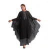 Roupas étnicas Dashiki Africano Roupas Elegante Vestido Mulheres para Festa de Casamento Outono Manga Longa Preto Plus Size Vestidos