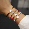 Pulseras con dijes, pulsera de mujer con diseño de concha, corazón, Luna, cruz, lujosa, ajustable, colorida, cuerda de Milán para regalo de joyería