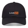 Casquettes de baseball Mode Lettre Broderie Casquettes de baseball Quatre Saisons En Plein Air Coton LOVE YOU Snapbk Cap pour Femmes Hommes Blk Sun Papa Chapeaux P230412