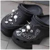 Schoenonderdelen Accessoires Luxe schoenen voor Croc Fashion Rhinestone Pearl Diy Vintage Rivet Punk Charms Drop levering DHI9Y