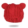 HBP Autumn e Winter Shell Thunder Femmina di pasta fritta colpi di lana le orecchie di gatto carino (pane a forma di gatto a vapore) Cappello a maglia caldo all'ingrosso