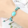 Strand 4mm Women Bracelets Natural Blue Howlite Stone Beads Bracelet & Bangle Handmade Adjustable Men Yoga Energy Jewelry Gift Pulseira