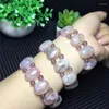 Strand Pink Color Treasure Stone Natural Crystal Armband Körsbärs AGATE Handrad Lucky For Women Armband Fashion Jewelry