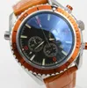 Högkvalitativ rabatt sportklocka Chronograph Limited Watch Orange Bezel Black Dial Quartz Professional Dive Arm Wristwatch Folding Clasp Men Watches