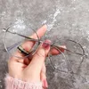 Zonnebrillen vintage anti blauw lichtglazen frame ronde lens myopie optische spiegel eenvoudige metaal vrouwen mannen transparante bram framessunglasse