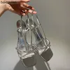 Sandals Baldauren Women High Heels Square Toe Wedding Shoes Open Dress Silver Quality Party 230412