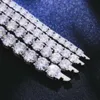 Pulseras de diamantes de mossanita de plata de ley 925 de moda, dijes de 3 mm para pulsera de tenis de moissanita personalizada para hombres y mujeres