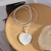 Catene Collana di conchiglie naturali Tema oceano Cuore Rotondo Waterdrop Ciondolo Catena clavicola Per regalo di gioielli per le donne Ragazza