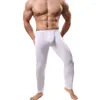 Męska bielizna termiczna seksowna ultra-cienkie jedwabisty długie spodnie Johns Pants Cool Leggingi Męskie rajstopy lodowe