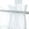 Curtain White Lace Sheer Window Valances Vintage Knitted Semi Rod Pocket Valance For Kitchen Cafe Dinning Bath Room 1 Pcs