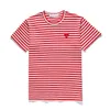 Designer Men's T shirts CDG Cotton Breathable Women Tshirts Commes Des Embroidery Heart Striped tank top Play Couple Lovers t shirt crop top Summer Clothings