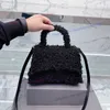 2023 nouvelle mode laine d'agneau sablier sac doux en peluche femme sacs à main sacs à main fourre-tout femmes bandoulière haut poignée portefeuilles en cuir véritable classique lettre doux sacs à main fourre-tout