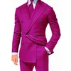 Żółte podwójne piersi Slim Fit dla mężczyzn Peaked Lapel Custom 2 -Place Wedding Groom Tuxedos Man Fashion Ubrania Kurtka 2012306