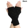 Cinq doigts gants femmes automne et hiver chaud demi-longueur tricoté sans doigts demi-doigt creux doux bras manche