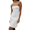 Casual Dresses Xingqing White Lace Y2K Dress Summer Solid Color Off Shoulder Strapless Sleeveless Mini Women Bodycon Clubwear