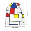 Bérets Mondrian Minimalist De Stijl Modern Art II ? Fatfatin Bonnet en tricot Golf Man Bobble Chapeaux pour femme