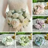 Varumärkesstil Artificial Rose Flower for Wedding Party Home Decor Fake Flowers Bridal Bouquet Decorative Wreaths213L