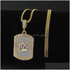 Pendant Necklaces Fashion Mens Hip Hop Necklace Jewelry Iced Out Dog Tag Gold Box Chain Drop Delivery Pendants Dhgarden Otscw
