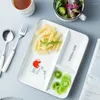 Plakalar Nordic Dikdörtgen Seramik Yemek Tabağı Karikatür Porselen Sır Kahvaltı Biftek Meyve Tatlı Tepsisi Bebek Atıştırmalık Yemekleri