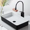 Robinets de lavabo de salle de bains, robinet de lavabo, robinet d'eau à levier unique, bec rotatif à 360 degrés, mode mélangeur en laiton blanc noir