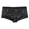 Underpants Men Wet Look Faux Leather Briefs Underwear Zipper Bulge Pouch Boxer Shorts For Nightclub Rave Party Dance Nightwear