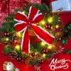 Decorative Flowers Christmas Wreath Holiday Indoor Outdoor Light-up Garland Window Door Hanging Party Favor