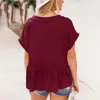 Kadın Tişörtleri 2023 Kadınlar V Boyun T-Shirts Büyük boy tee kısa kollu yaz Babydoll gevşek akışlı üst basit günlük güzel